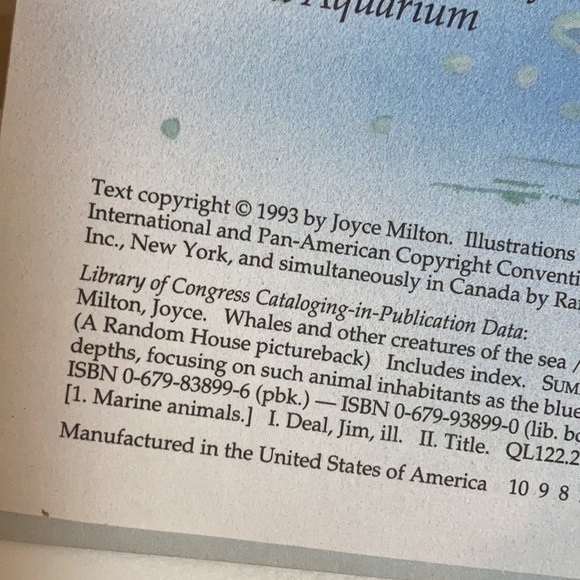 “Whales and Other Creatures of the Sea” kids book - Picture 15 of 16